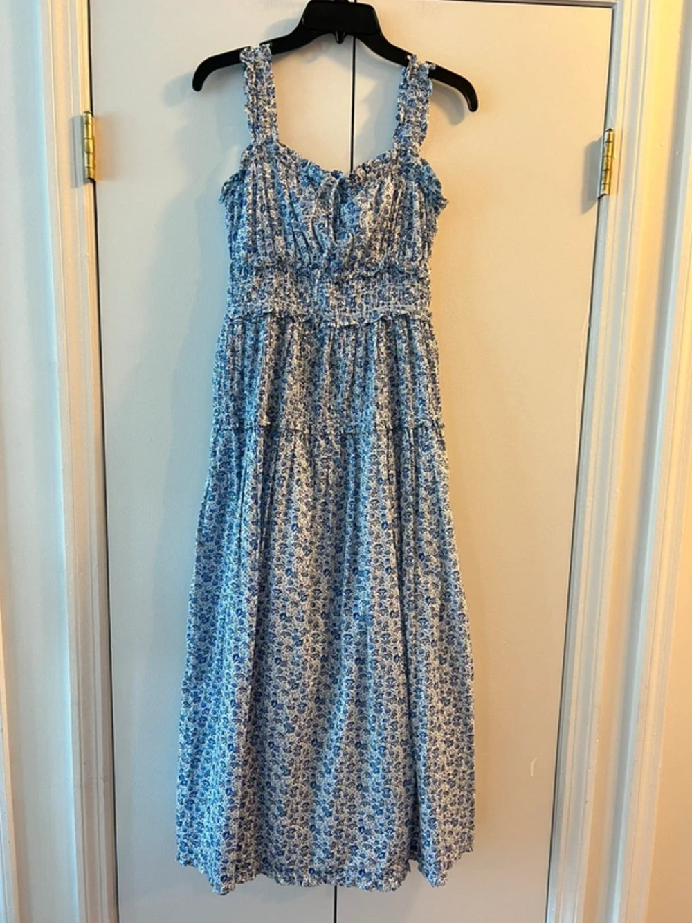 Doen x Gap Floral Midi Dress White Blue Size XS cotton
